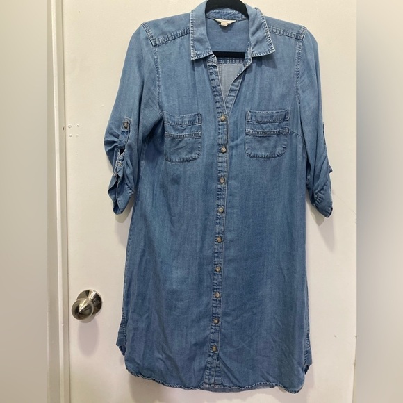 Sonoma Chambray Buttoned Down Shirt Dress - Picture 1 of 5